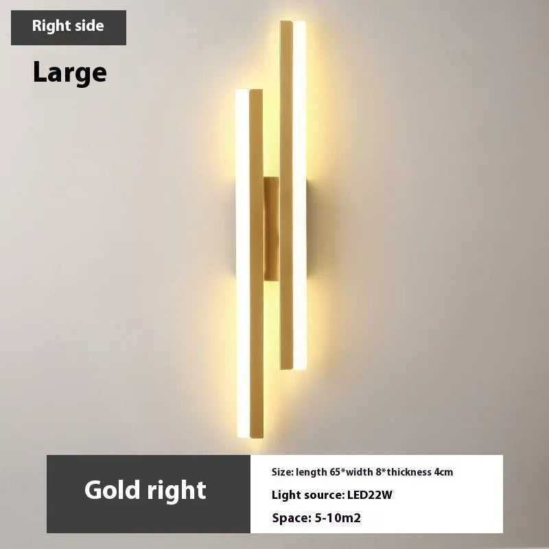 Scandinavian minimalist LED wall light with acrylic lampshade in black or gold finish