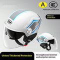 Children's 3C certified battery motorcycle half helmet in various colour options with mirror finishes