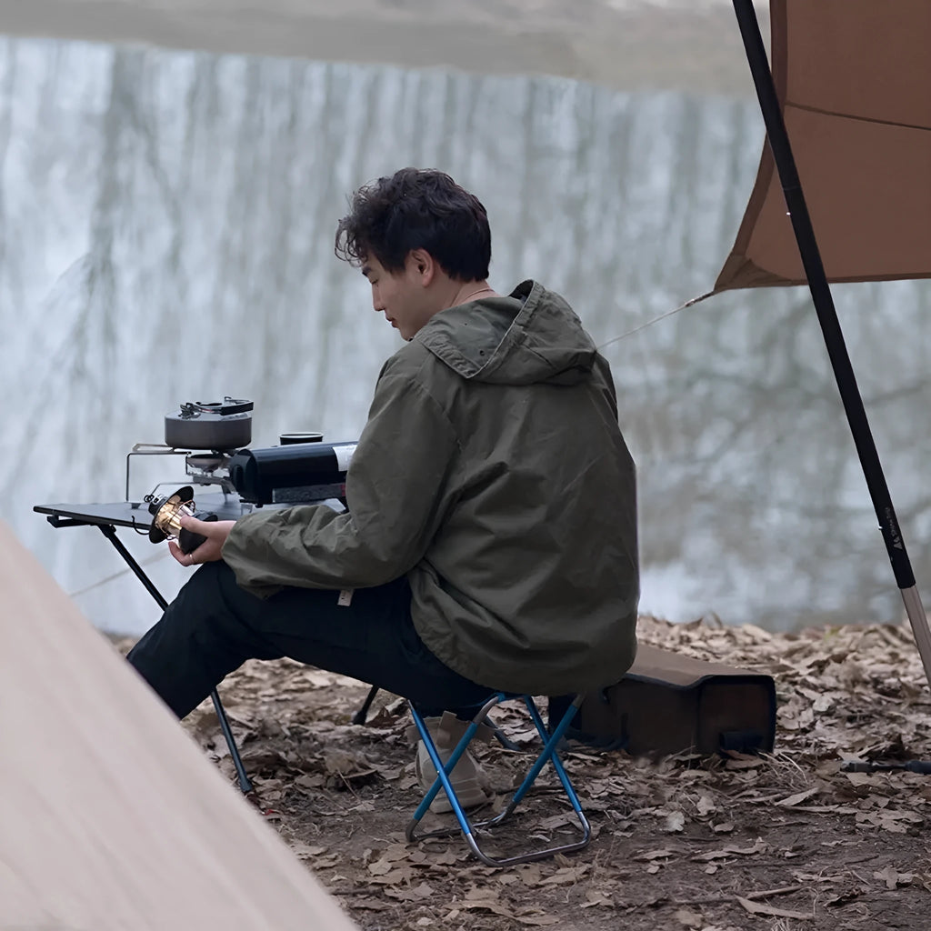 Black national style aluminium folding stool for outdoor camping and fishing