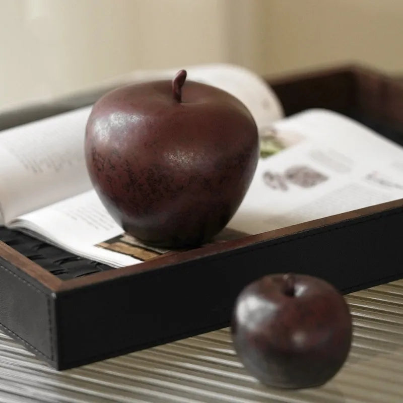 Ceramic apple desktop ornament in retro Chinese style simulation design