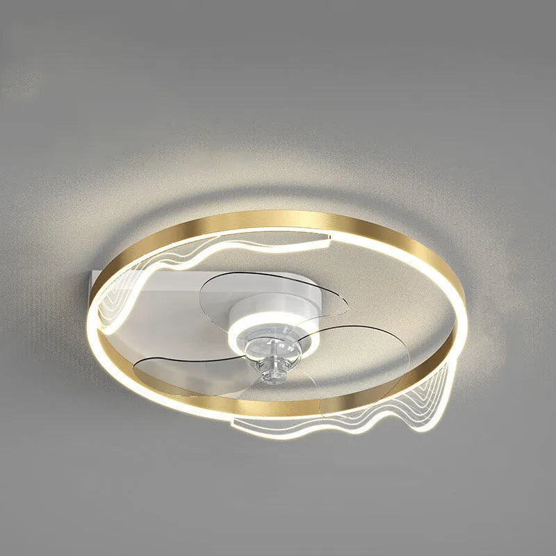 Modern Nordic style ceiling light with integrated fan for children's rooms, iron construction, LED illumination