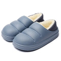 Waterproof couple cotton slippers in EVA material with non-slip sole and plush lining