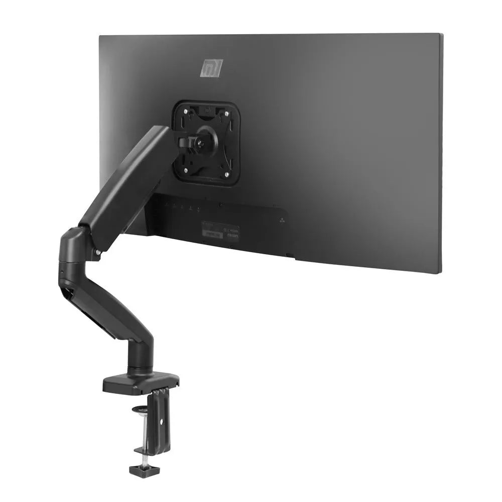 Black rotating telescopic LCD monitor bracket with metal and aluminium construction