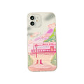 Soft silicone mobile phone case with two cat cartoon design for Apple iPhone protection