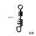 Stainless steel fishing swivel connector showing 8-shaped ring design with rotating centre joint