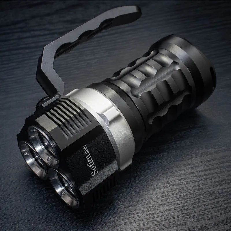 Aluminium alloy diving torch flashlight with waterproof case for outdoor use