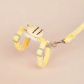 Bee-shaped teddy cat leash and harness set in blue colour with adjustable straps for outdoor use