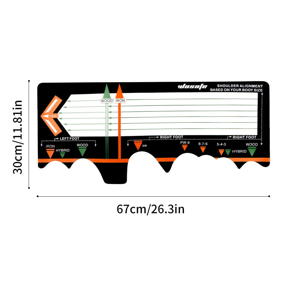 Black neoprene golf swing stance auxiliary training pad for posture correction.