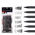 Wood-free graphite sketching pencils set with six hardness grades for art projects