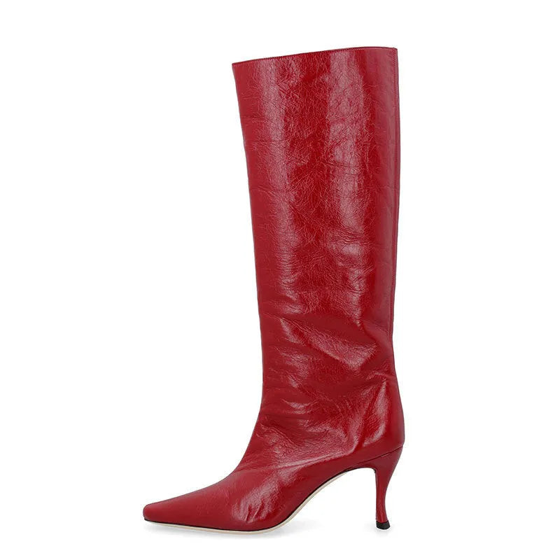 Women's square toe ankle cowboy boots in microfiber, shown in one of the available colours.