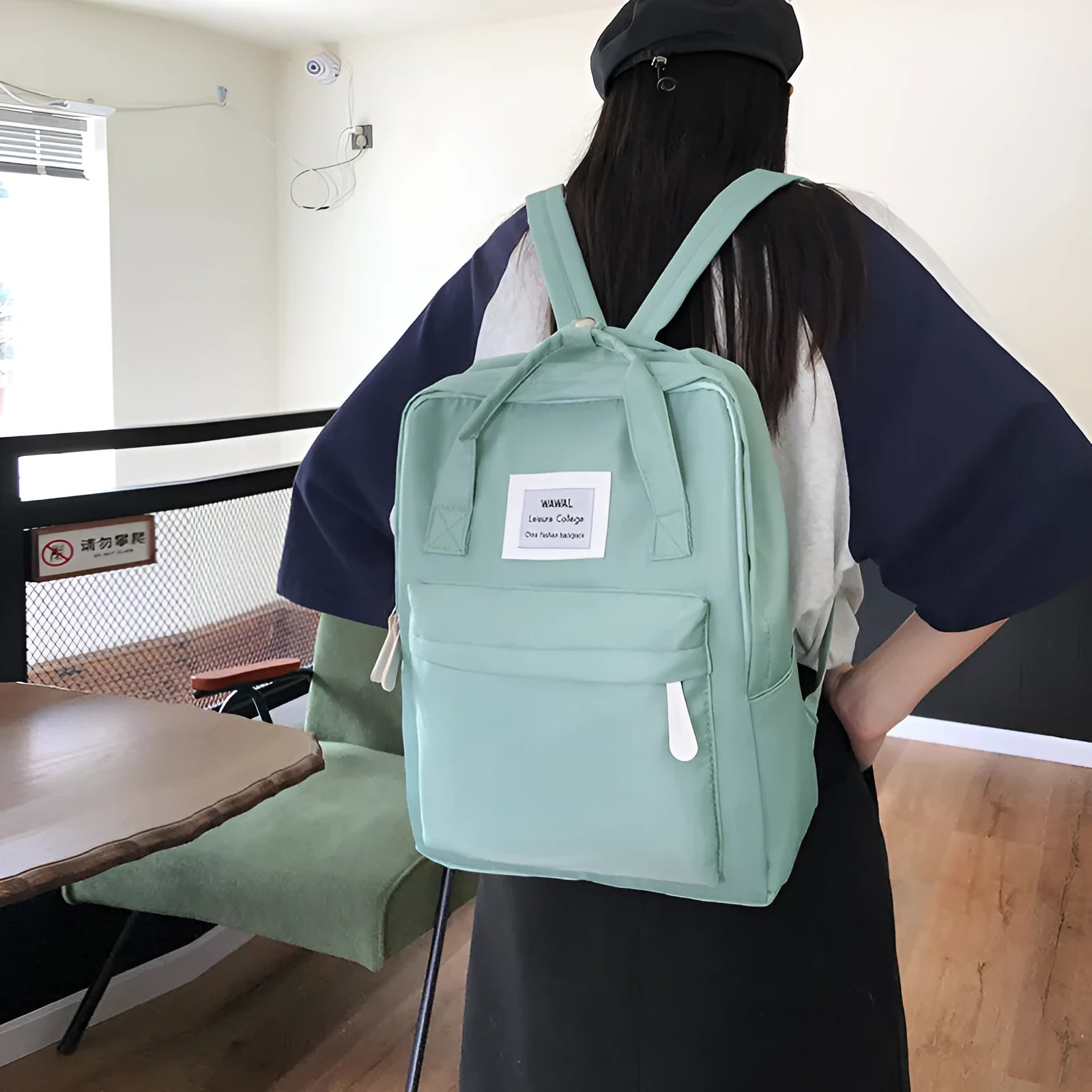 Commuter versatile large capacity Oxford cloth backpack in solid colour for leisure travel