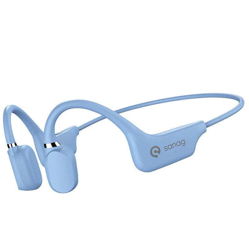 Bone conduction wireless headphones with neckband design in multiple colour options for sports use