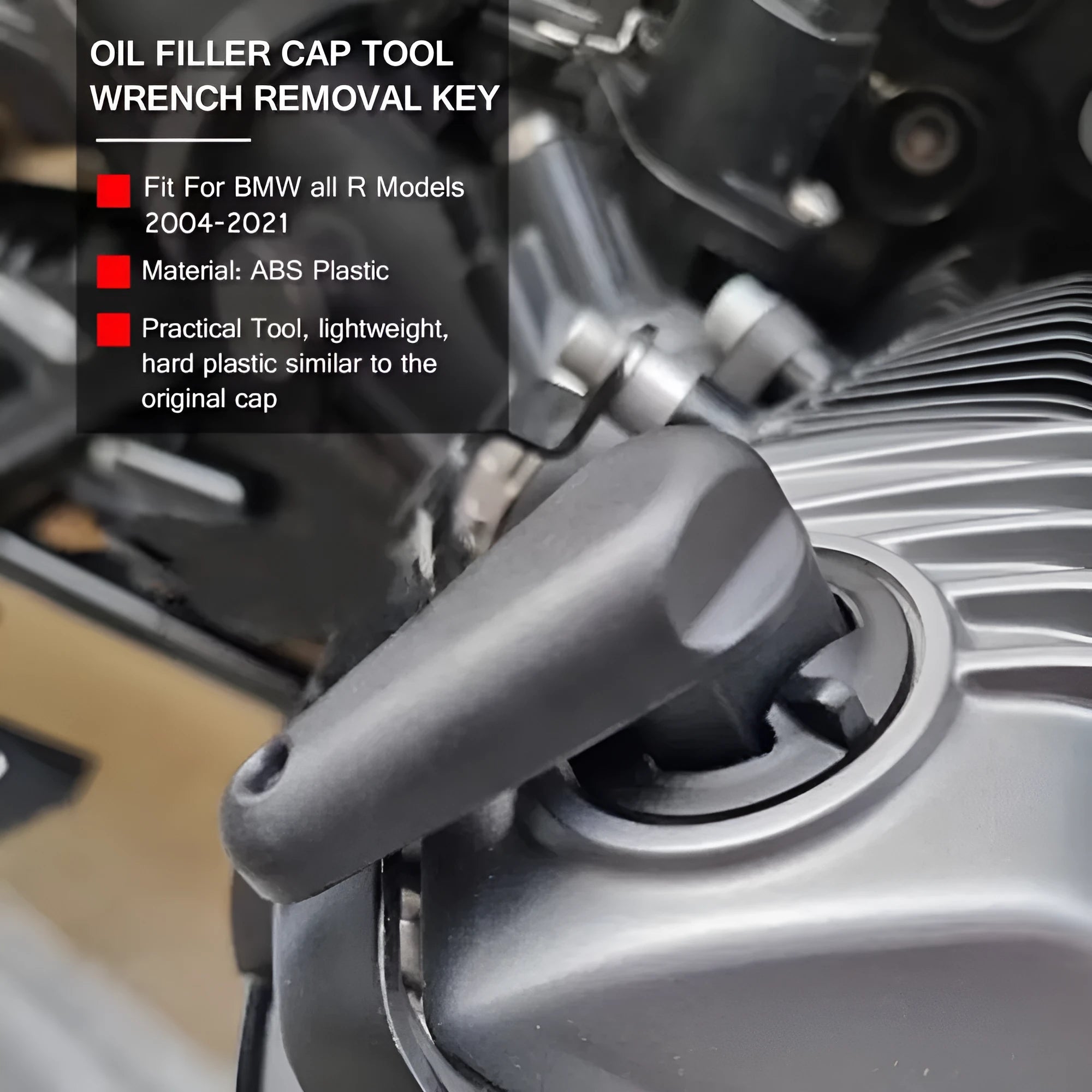 Black nylon quick release wrench for BMW R series motorcycle oil caps