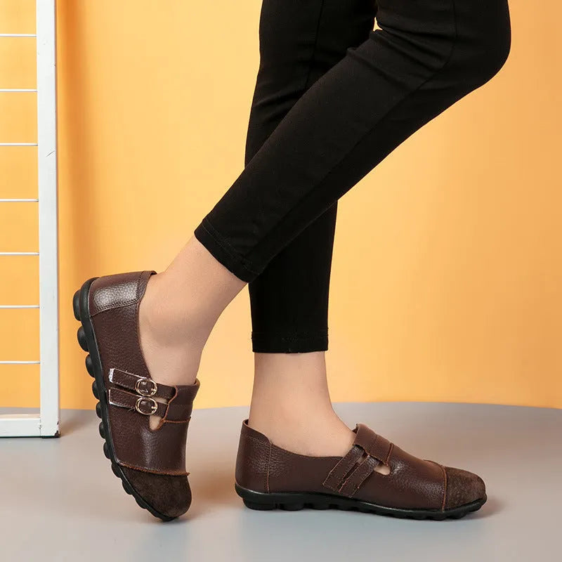 Men's low-top casual flat shoes with Velcro strap and round toe in multiple colours