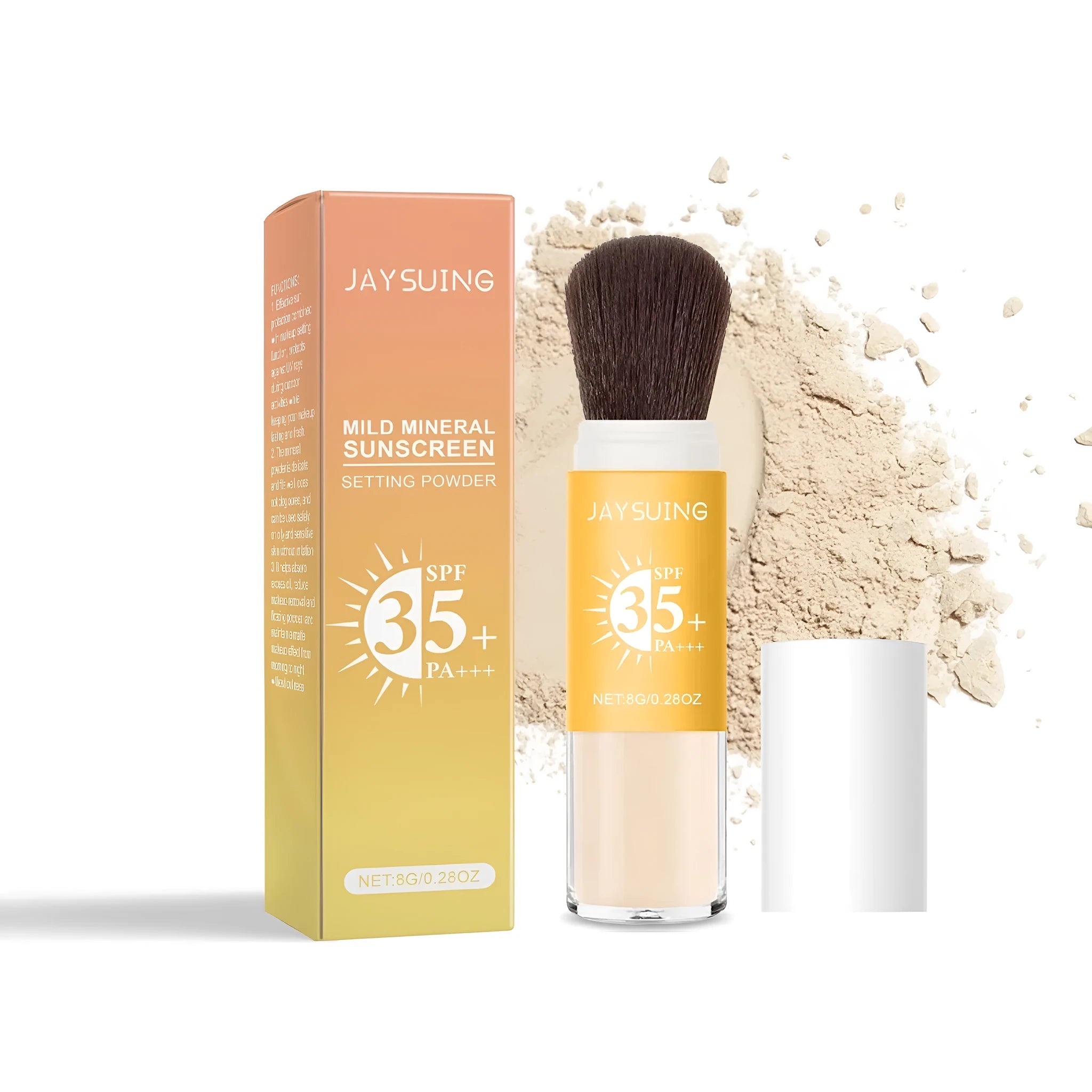 SPF makeup setting powder compact with mineral sun protection ingredients