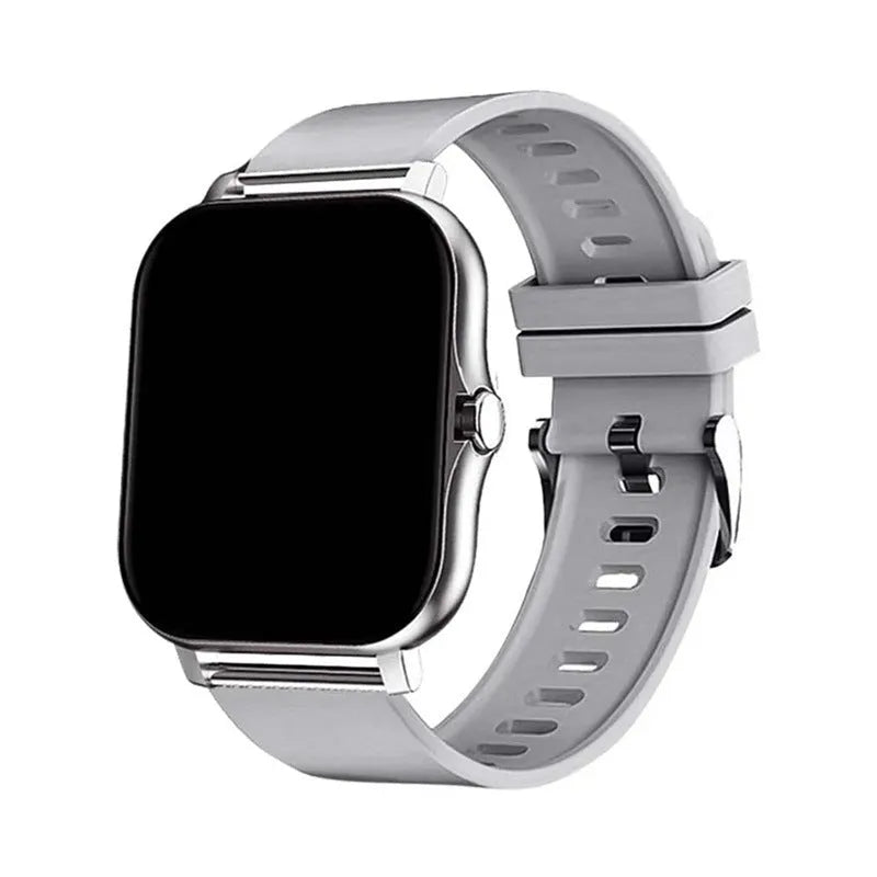 Smart watch with 1.44-inch colour touchscreen display on a silicone wrist strap.