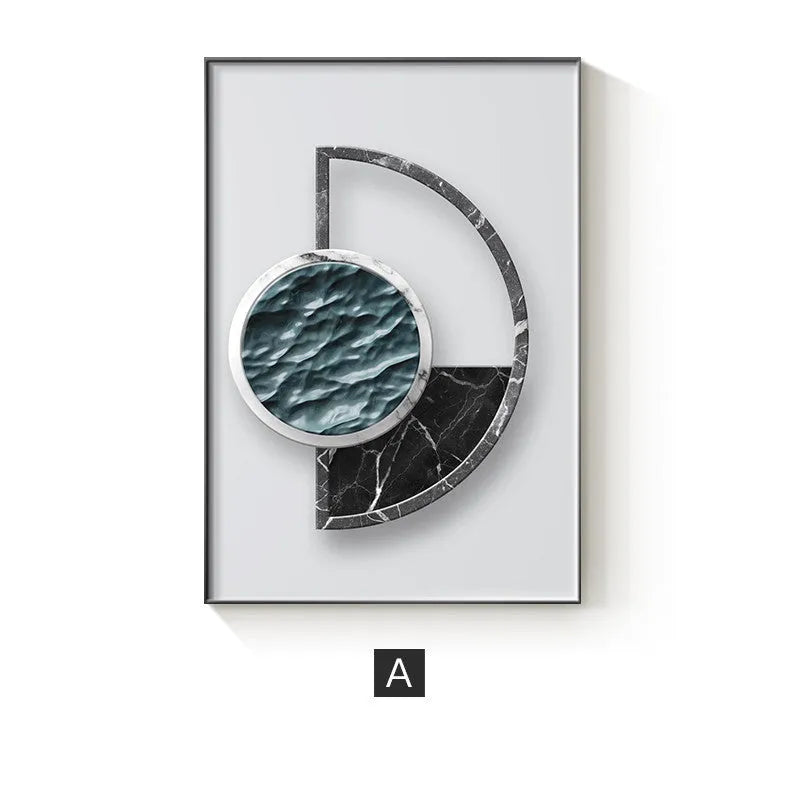 Abstract geometric pattern canvas wall poster in multiple size options