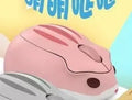 Hamster wireless Bluetooth silent mouse in yellow, pink and grey colour options showing compact design