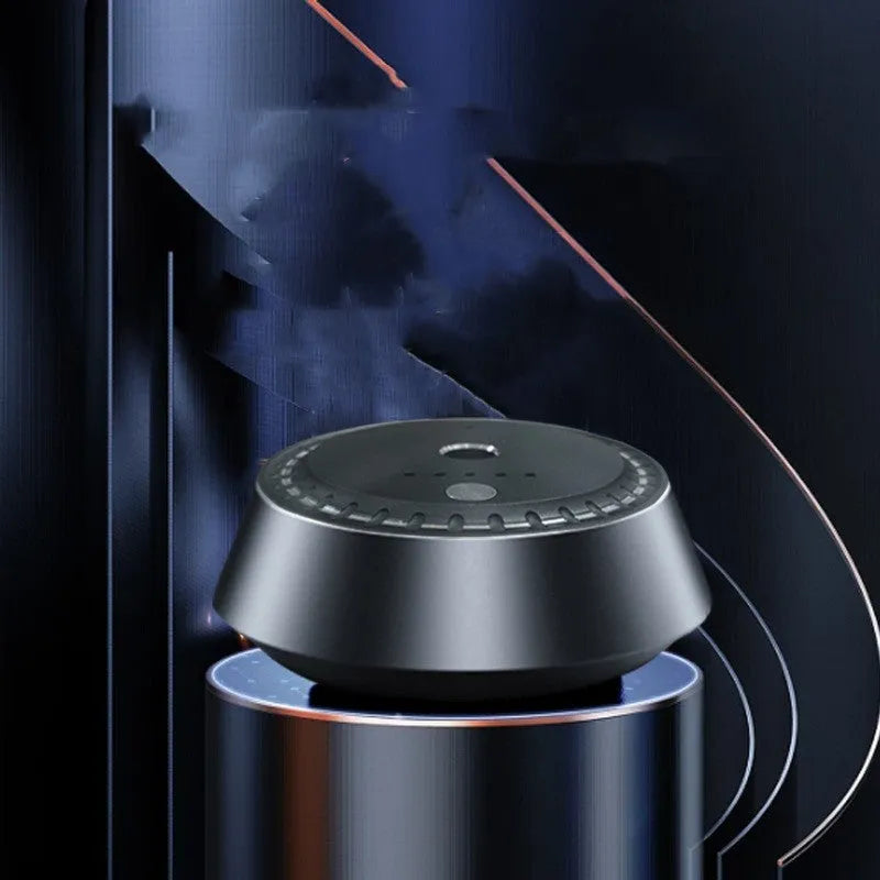 Black metal car aroma diffuser with USB port and timing function