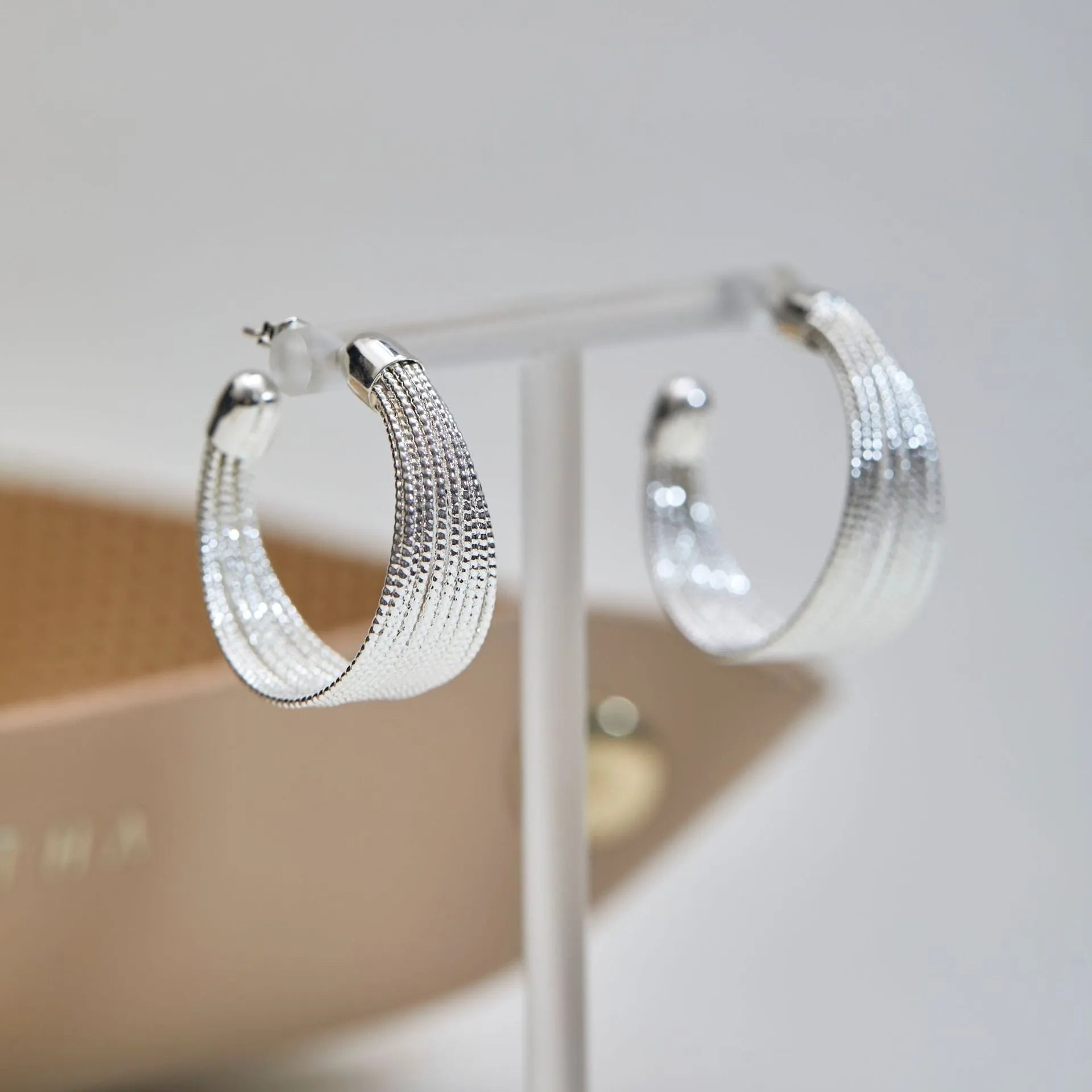 Multi-layer simple bracelet earrings geometric design silver gold electroplated copper earring set