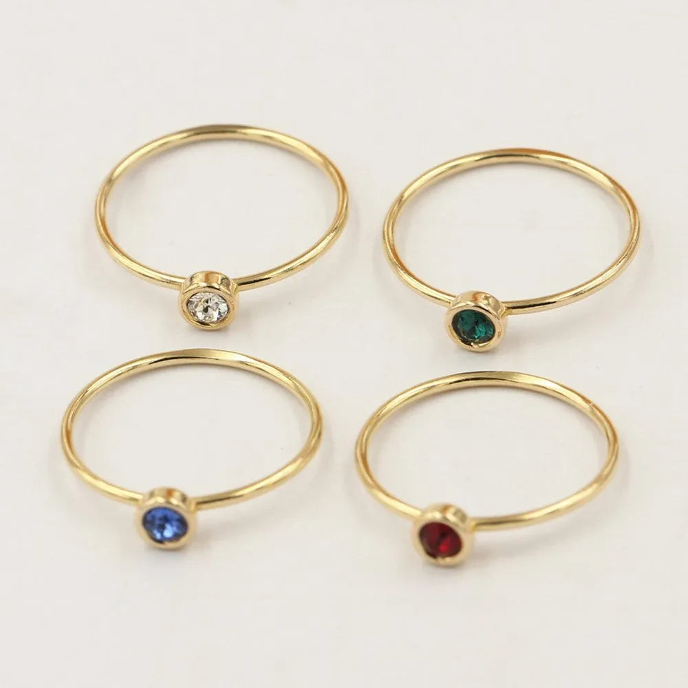 14K gilded copper DIY knuckle ring in choice of four zircon colours and five US sizes