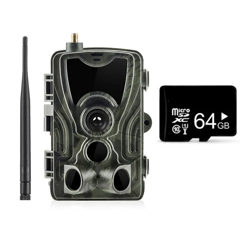 Outdoor waterproof surveillance camera with camouflage finish and 1080p resolution display