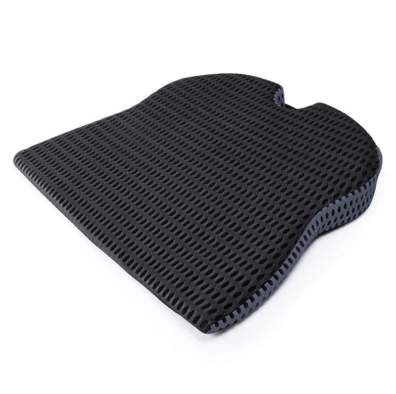 Memory foam car cushion with adjustable strap in regular size on office chair