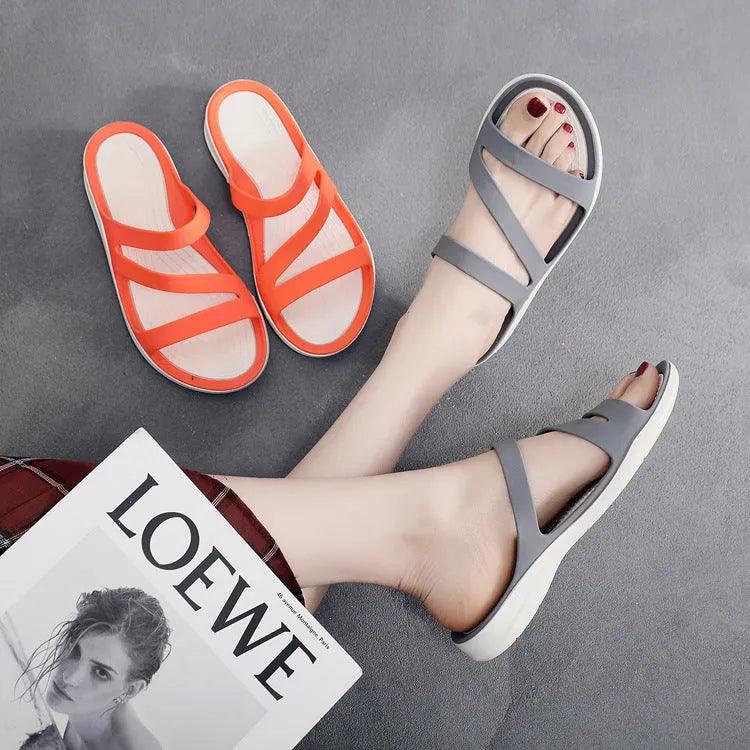 Women's casual summer sandals in six colour options with PP upper material
