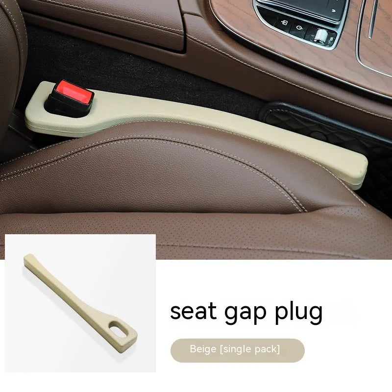 Flexible polyurethane car seat gap filler strip in multiple colours including black and beige.