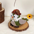 Thanksgiving owl harvest bird window hanging pendant ornament in orange or green polyester cloth