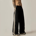 Men's black wide-leg climbing trousers with high waist and straight-leg design for summer outdoor activities