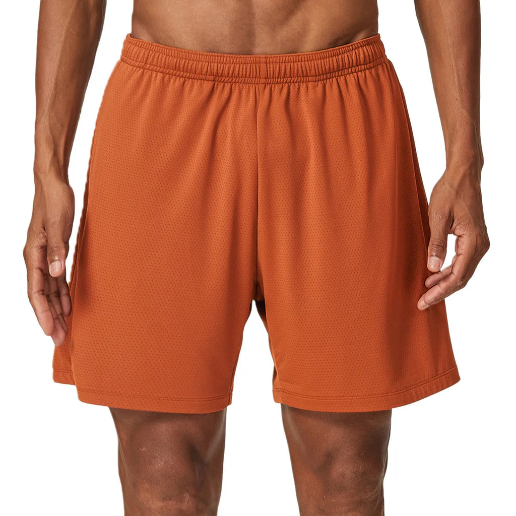 Men's quick-drying double-layer running shorts in multiple colours with mid-waist design for gym workouts