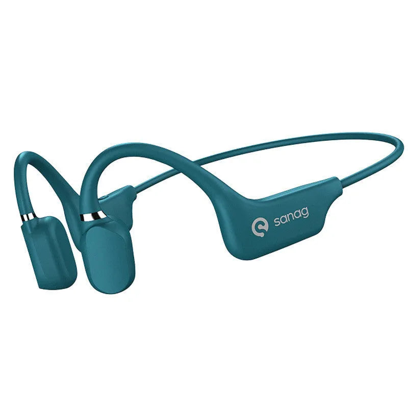 Bone conduction wireless headphones with neckband design in multiple colour options for sports use