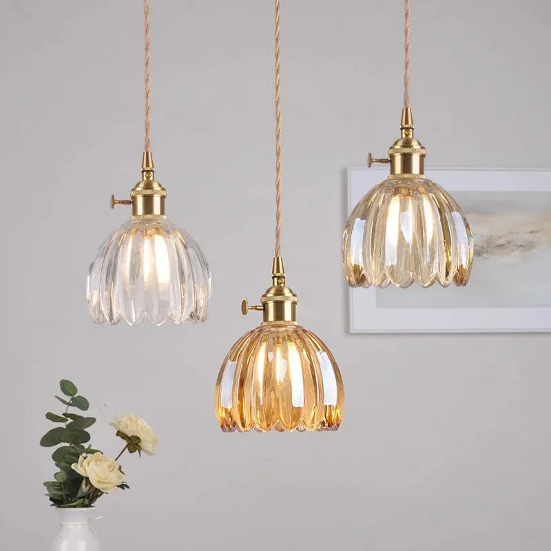 Vintage glass flower chandelier with Nordic styling in multiple colour options