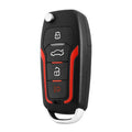 One-way car alarm system with red and frosted black casing, includes two remote controls for 3000 metre vehicle security