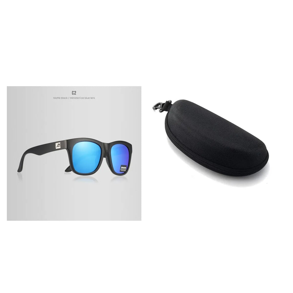 Thickened frame polarised sunglasses with TAC lenses for outdoor UV protection.