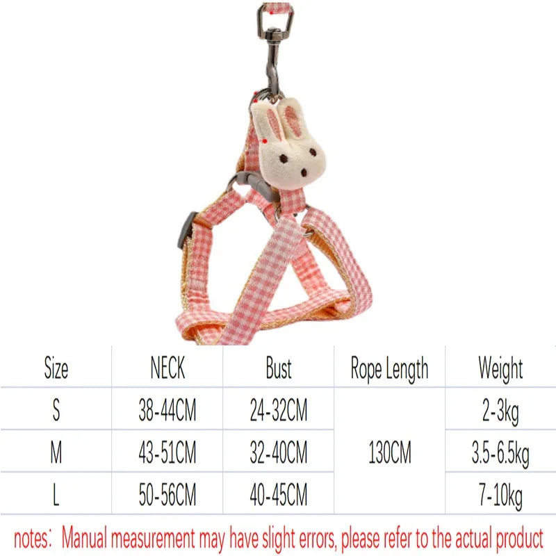 Small dog harness and leash set in nylon with quick release buckles