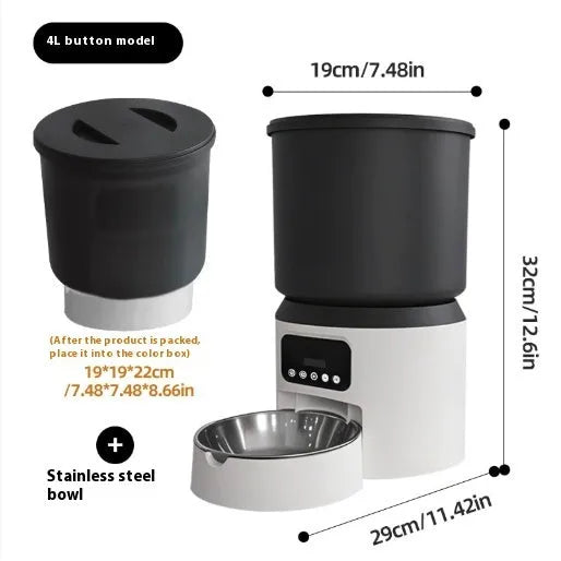 4L smart pet feeder with Wi-Fi connectivity and optional rotatable camera