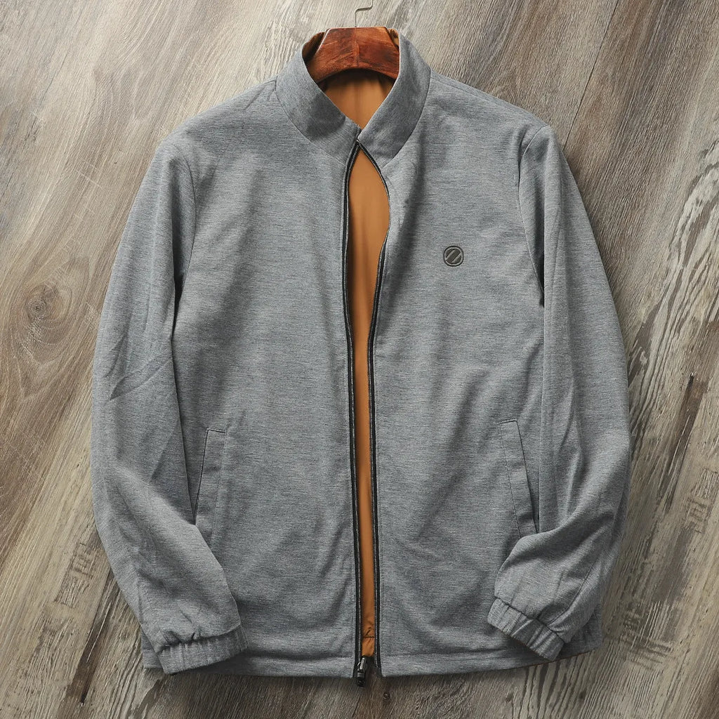 Men's stand collar business casual jacket in four colours with size range up to 4XL
