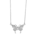 Women's titanium steel twisted chain necklace with magnetic butterfly pendant in gold or silver