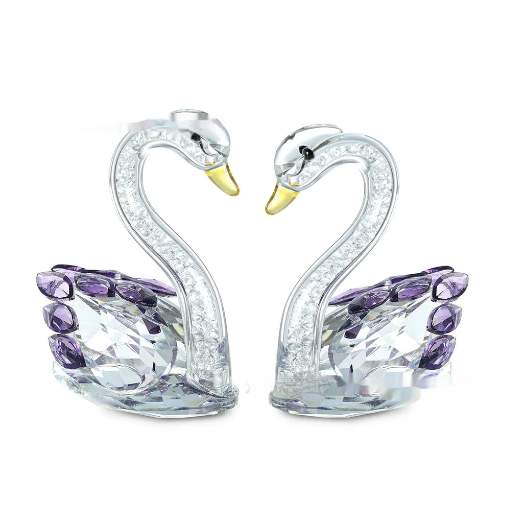 Crystal swan desktop decoration in choice of four colours and two design styles