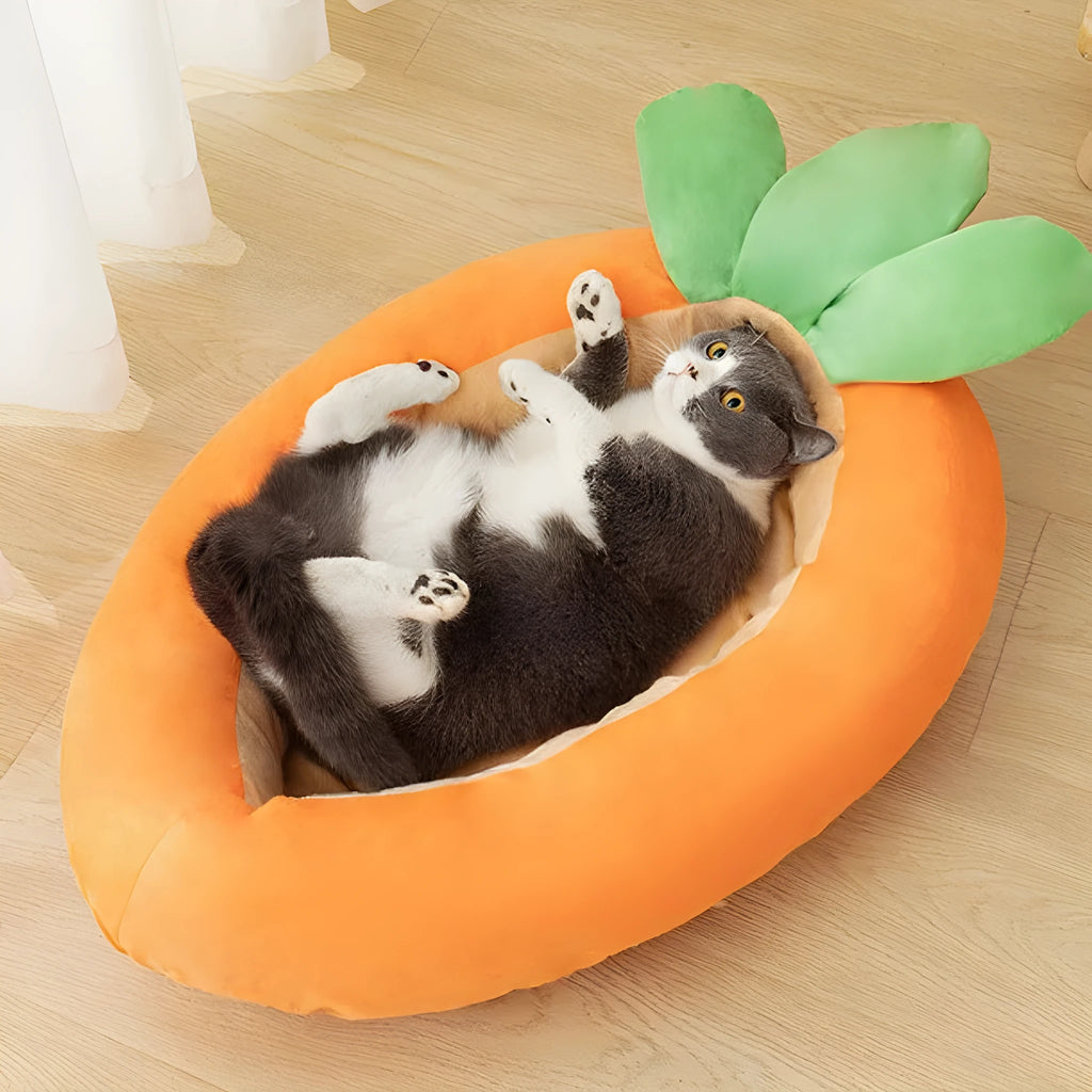 Carrot cartoon pet mattress dog bed with removable washable cover in two size options