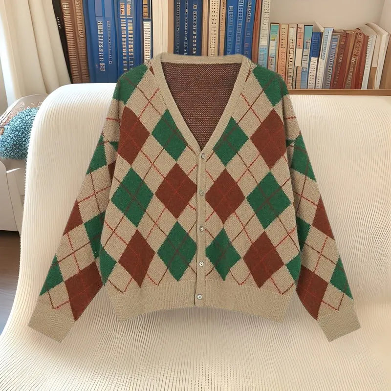 Japanese Korean style acrylic knit casual cardigan in macaron colours with regular sleeves