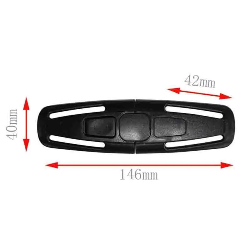 Black nylon seat belt clip for child car seat 5-point harness buckle retention