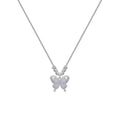 Women's silver butterfly necklace with animal pendant on adjustable 41-50cm cross chain
