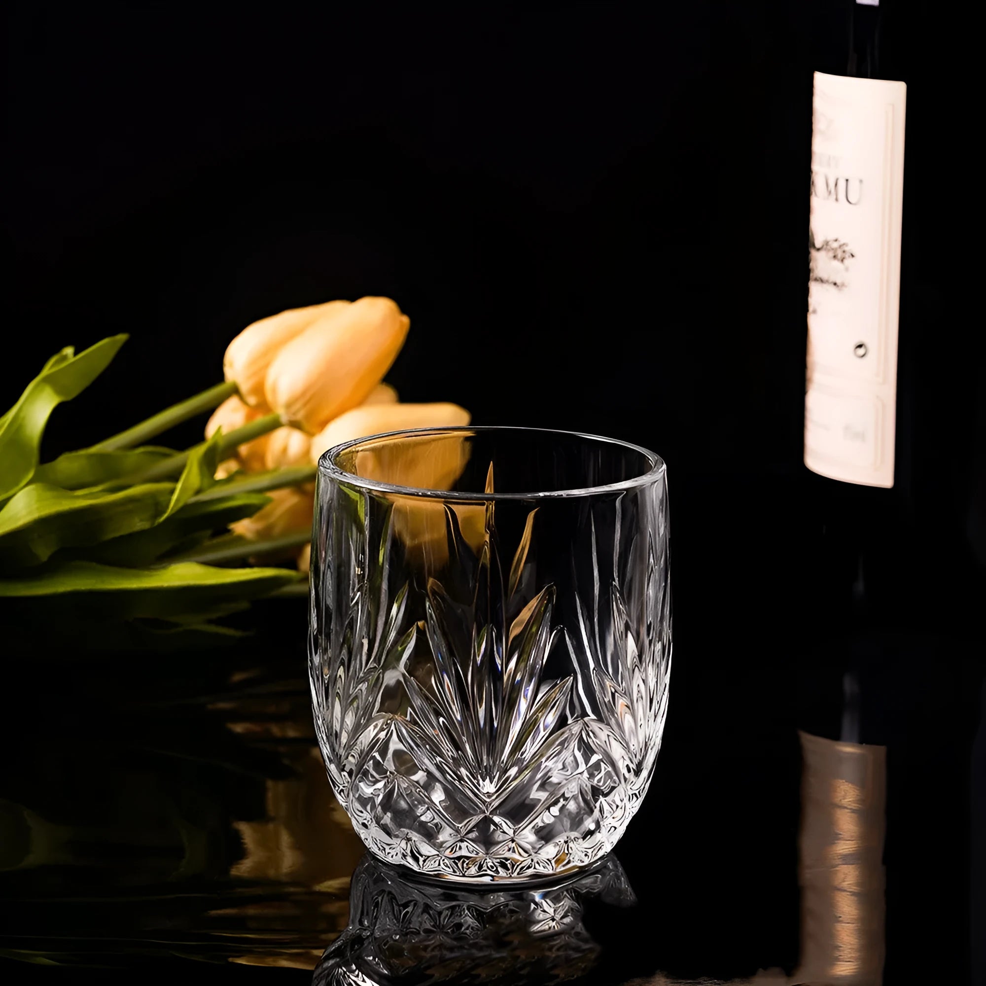 Thick bottom crystal whiskey shot glass in selected colour with 301-400ml capacity