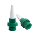 Green ceramic plant water dripper designed for cola bottle irrigation systems