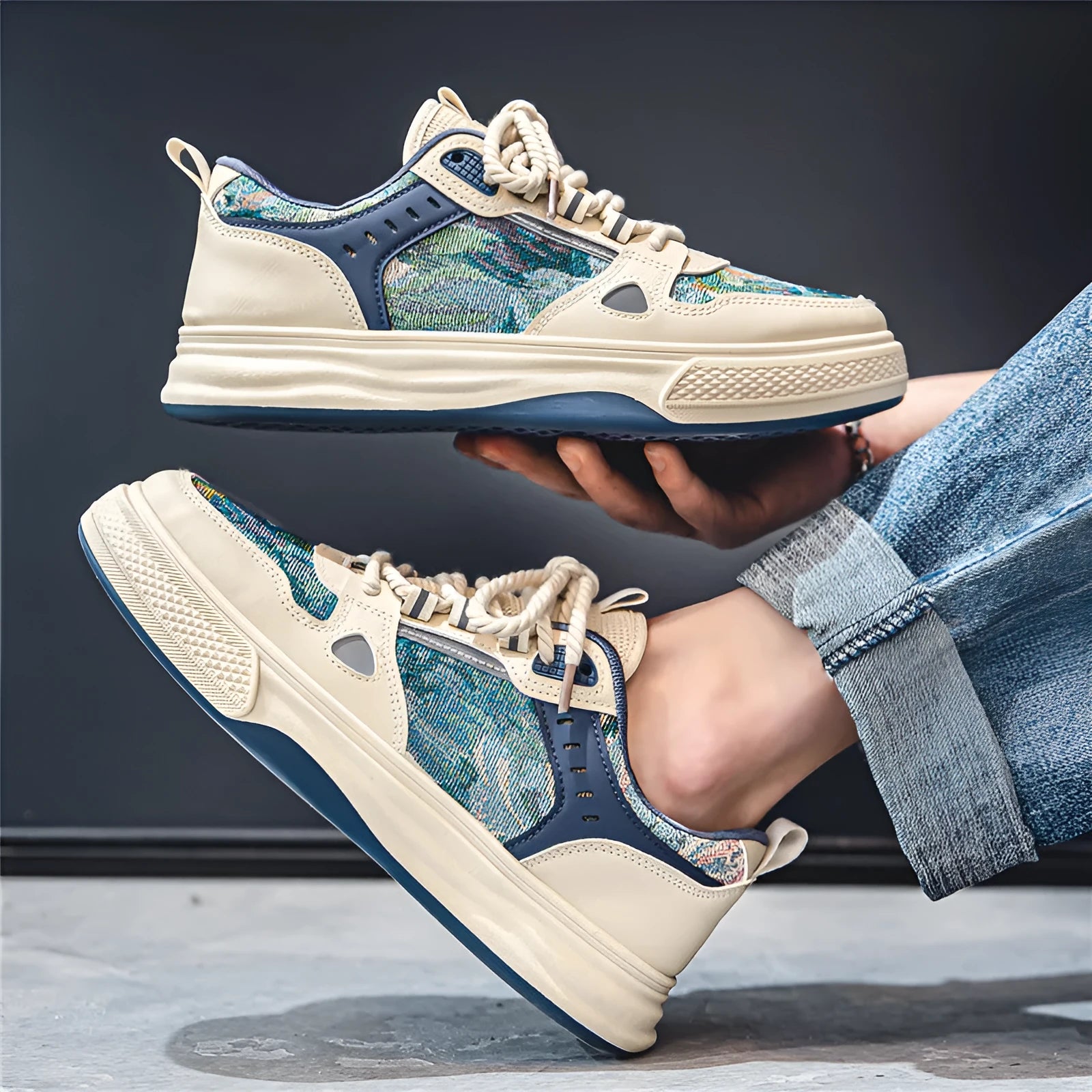 Casual canvas tide shoes in Milan green colour with flat heel and round toe design