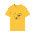 Men's yellow casual T-shirt with 3D digital printing design, round neck and short sleeves