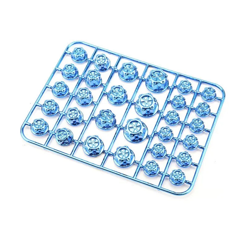 Set of 30 coloured ABS plastic screw caps for motorcycle engine M6 bolt heads.
